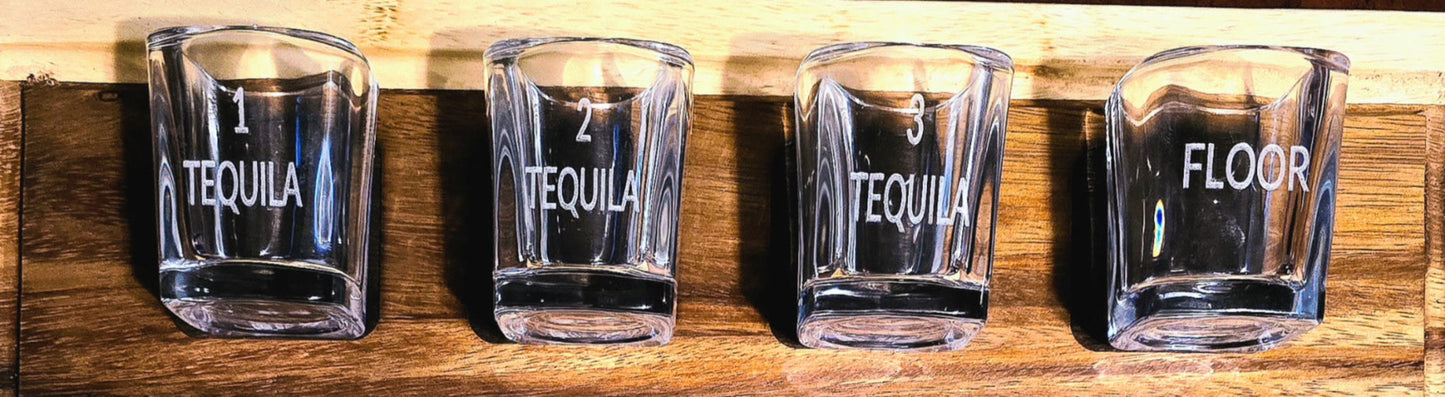 Four shot glasses